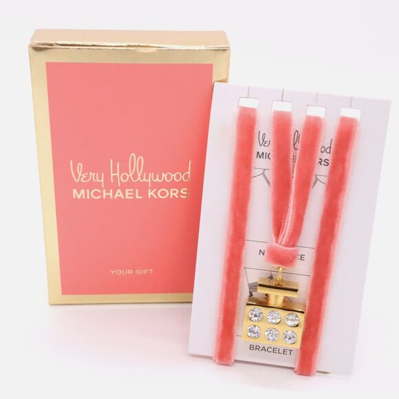 Michael Kors Jewelry - Michael Kors Very Hollywood Perfume Bottle Charm Velvet Necklace/Wrap Bracelet